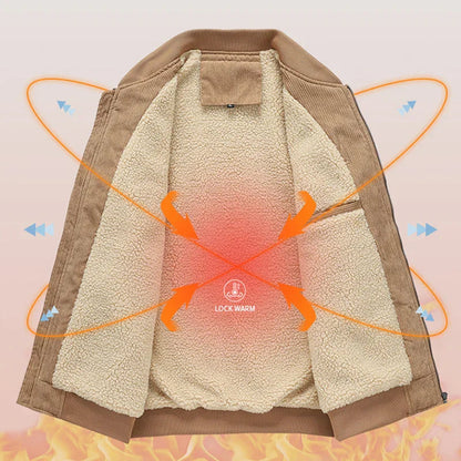 Crocksy Men’s Cotton Padded Winter Jacket – Warm Fleece-Lined Thermal Coat