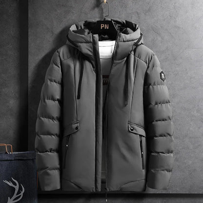 Crocksy Men’s Casual Hooded Cotton Down Jacket
