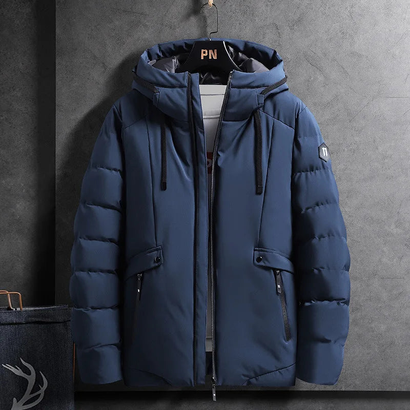 Crocksy Men’s Casual Hooded Cotton Down Jacket
