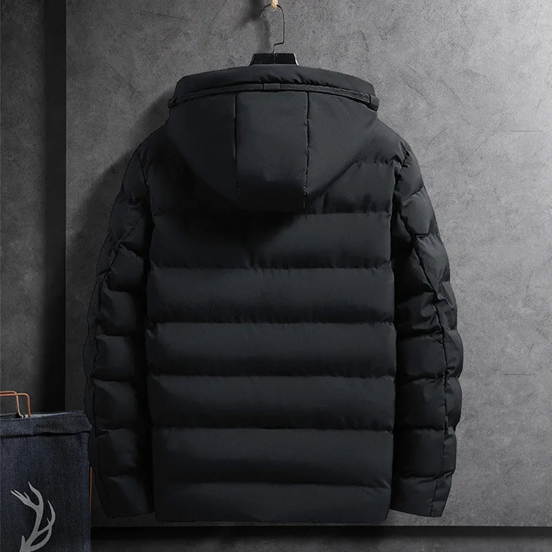 Crocksy Men’s Casual Hooded Cotton Down Jacket