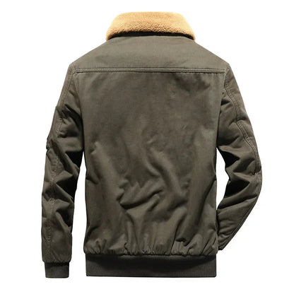 Crocksy Men’s Winter Bomber Jacket – Slim Fit, Multi-Pocket Style